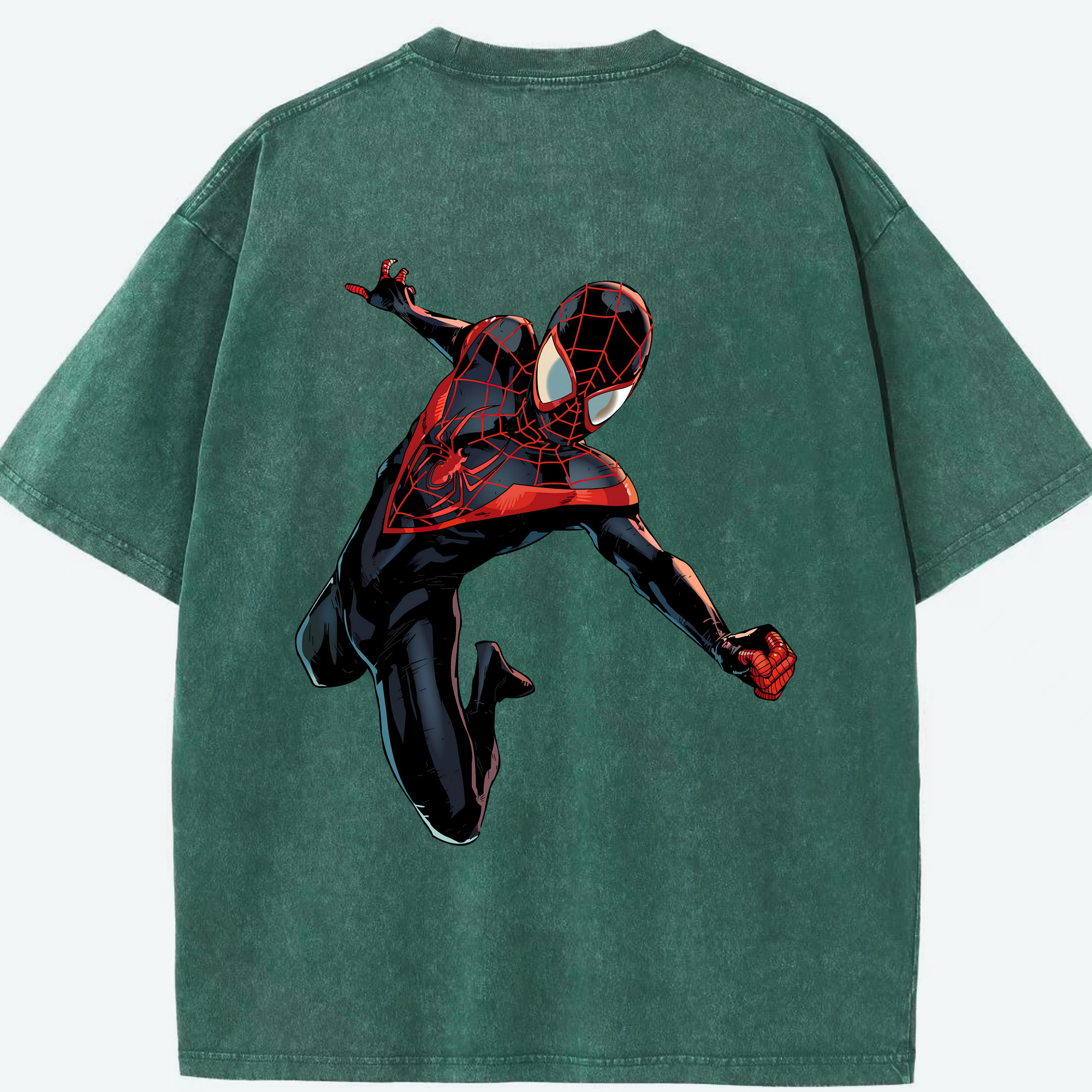 （画像用） Spider Man スパイダーマン 綿100% ヴィンテージ風 半袖Tシャツ（背面プリント）